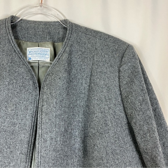 Pendleton | Vintage Gray 100% Wool Open Front Blazer - Picture 2 of 5